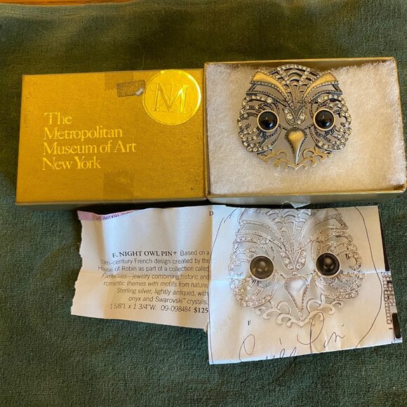 Night Owl Pin from the MET -19th Century French House of Robin - Picture 1 of 5